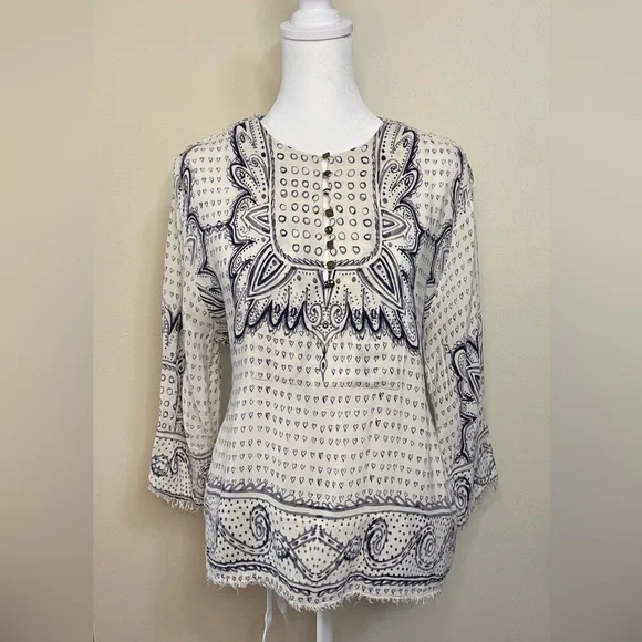Maeve By Anthropologie Tops 3/4 Sleeve
Morgan Heart Printed Size XS. - Picture 5 of 17
